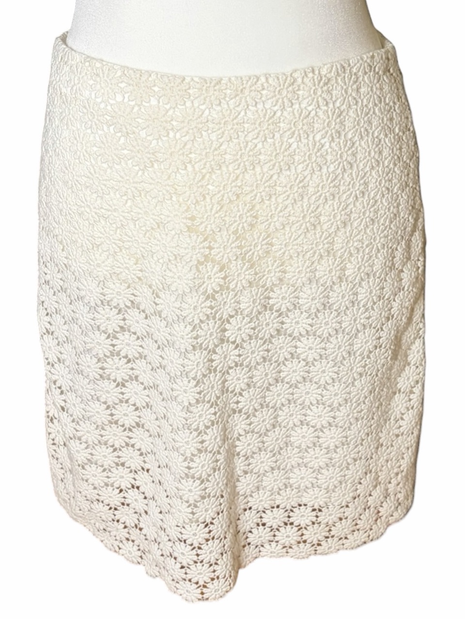 Raoul Cream Crochet Mini Skirt